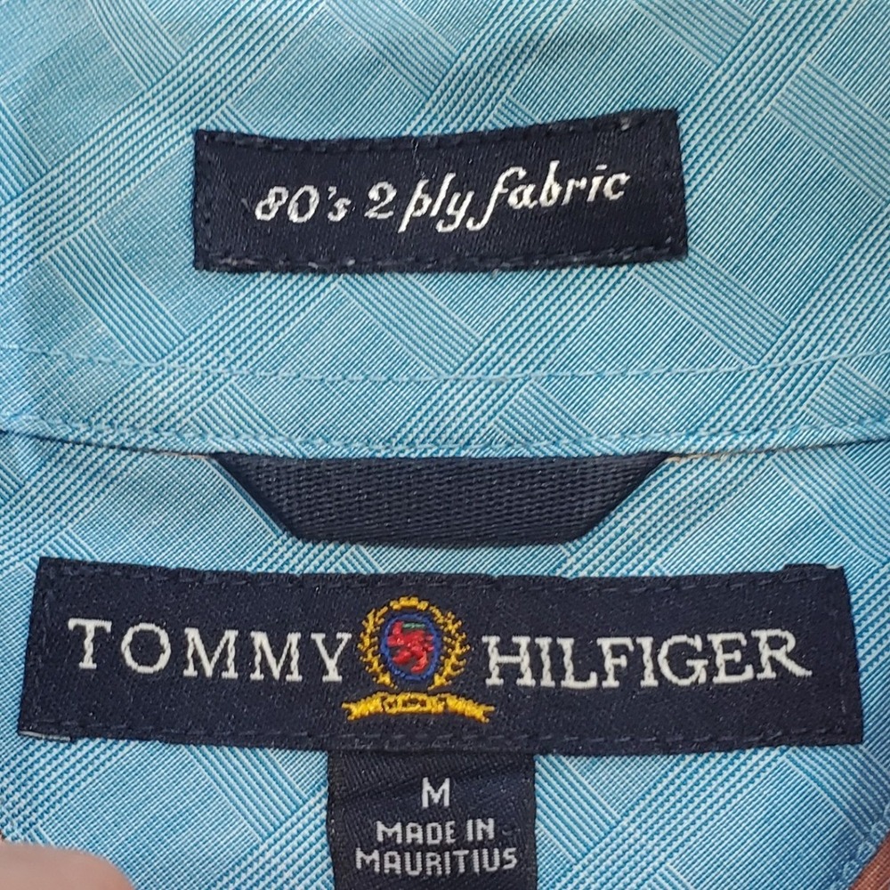 VTG Tommy Hilfiger Shirt Mens M Orange Salmon 80s 2-Ply Cotton Oxford Preppy - Picture 10 of 13